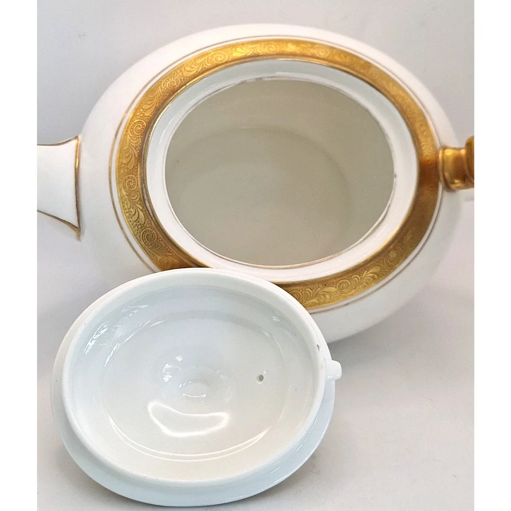 Vintage Aynsley Argosy 8360 Teapot England Bone China Heavy Gold Gilt Rare